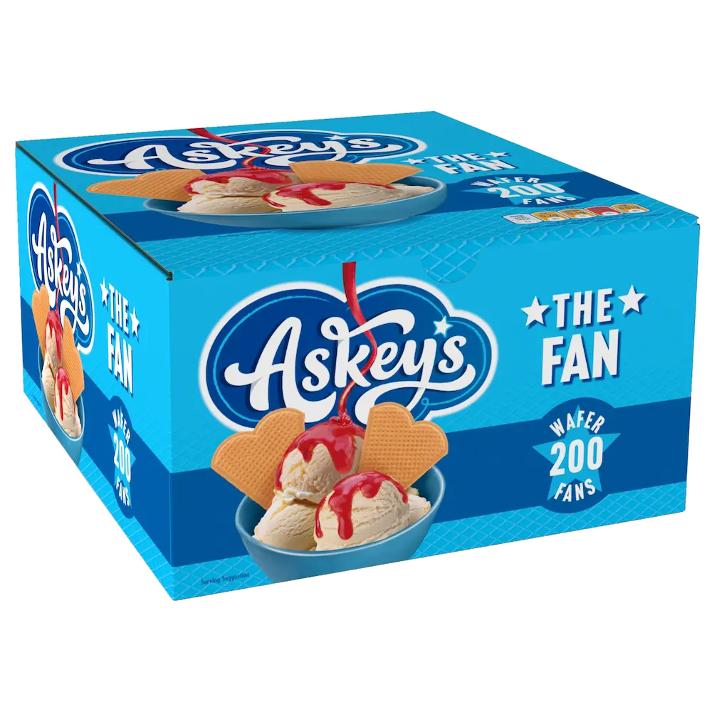 A case of Askeys The Fan wafers, containing 200 fan wafers.